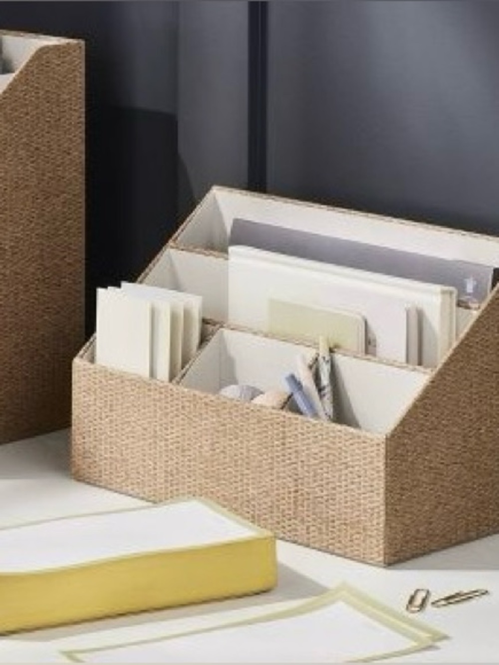 Woven 5-Slot Desktop Storage Set Taupe - Threshold Office Organization
